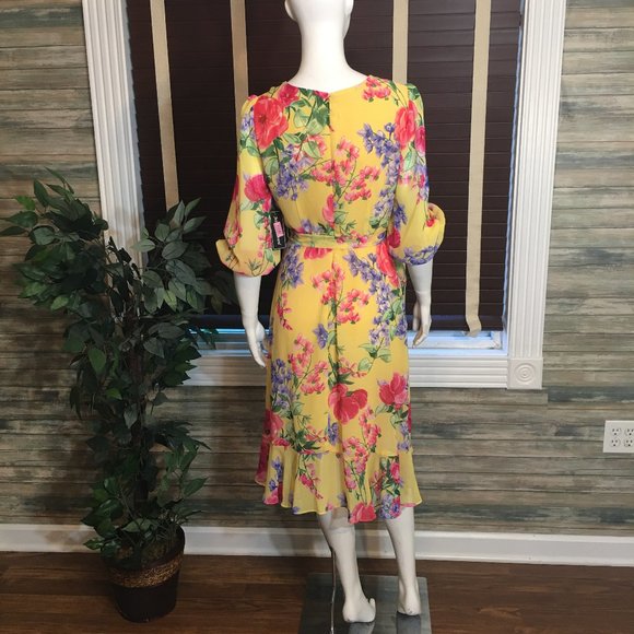 JESSICA HOWARD YELLOW FLORAL DRESS SIZE 6 - Picture 2 of 14